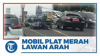Nyaris Kecelakaan, Mobil Plat Merah Nekat Lawan Arah di Bekasi