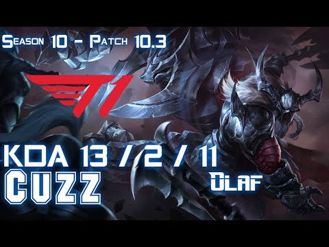 T1 Cuzz OLAF vs SKARNER Jungle - Patch 10.3 KR Ranked