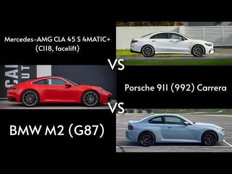 DRAG RACE: Mercedes-AMG CLA 45 S 4MATIC+ VS Porsche 911 (992) Carrera VS BMW M2 (G87)
