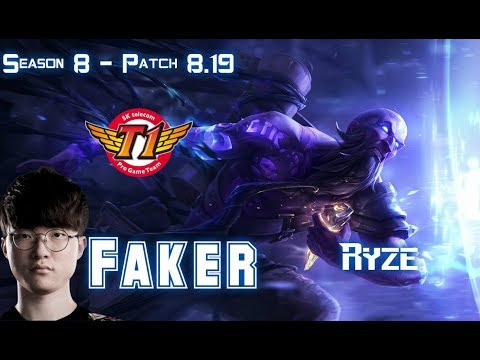 SKT T1 Faker RYZE vs IRELIA Mid - Patch 8.19 KR Ranked