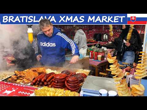 BRATISLAVA Christmas Market - Best Holiday Street Food in Slovakia
