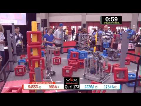 2015 VRC Arts Q173 - 5455D 986A vs 2326A 1764A - 62 to 49 - VEX Worlds 2015 - Arts Division