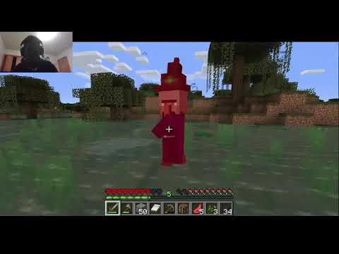 Attempting to kill a witch in minecraft hardcore (beginner)