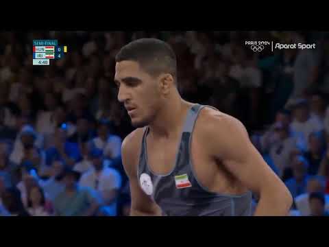 کشتی جذاب و دیدینی رحمان عموزاد و اسماعیل موساکایف در المپیک ۲۰۲۴ پاریس