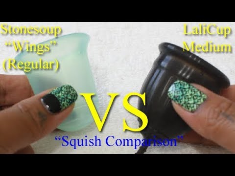 Stonesoup Wings Regular vs LaliCup Med "Squish" - Menstrual Cups