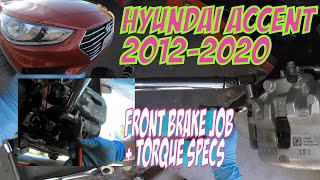 ⫷ Hyundai Accent Front Brake Job: Remove & Replace Front Pads & Rotors w/ torque specs ⫸