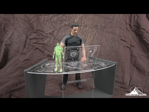 Toys Box 1/6 scale Tony Stark Workshop LED Desk 2.0 Video Review