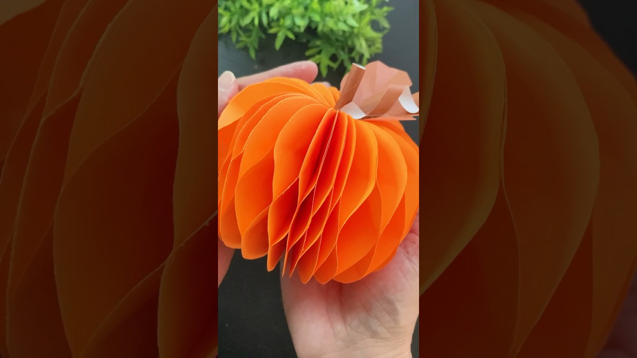 DIY Paper Pumpkin 🎃 #diy #papercrafts #halloweencraft