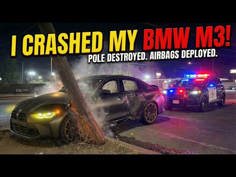 CRASHED MY BMW M3 | POLE DESTROYED | AIRBAGS DEPLOYED | MAJORKA LOS ANGELES