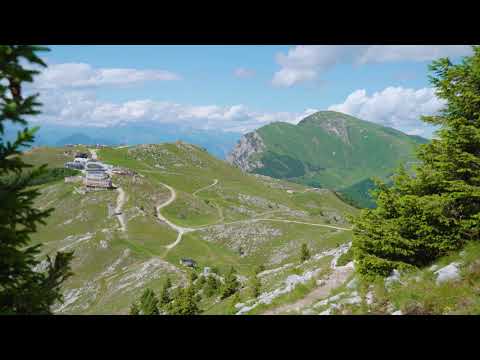 Train through 2 tunnels in mountains near Jammu | Mountains Rocks Lake Trees Landscape Sky Summer