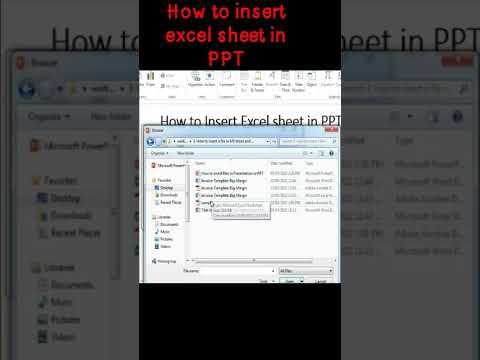 How to insert excel sheet in ppt