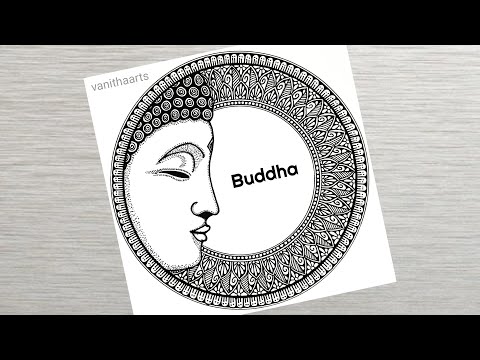 Lord Buddha Mandala Art How to draw Mandala Art for Beginners lord buddha art vanithaarts