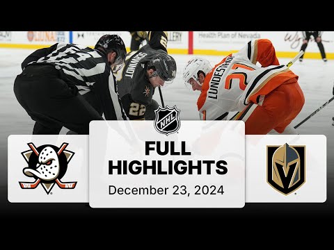 NHL Highlights | Ducks vs. Golden Knights | December 23, 2024