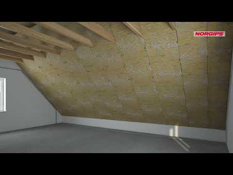 Zabudowa poddasza Norgips - cz. 2 Ułożenie izolacji termicznej