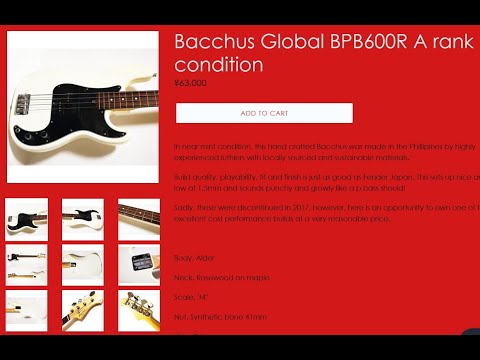 Japanese Bass Guitars; Bacchus BPB600R Global Series ELECTRIC BASS DEMO / BASS GUITAR REVIEW