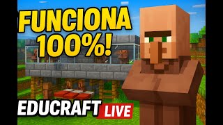 🔴 ¡GRANJA DE ALDEANOS FUNCIONAL! | Mostrando Progreso Épico en el Servidor | EduCraft Live #5