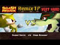 Smash Remix Classic Mode Remix 1P Gameplay With Super Sonic VERY HARD