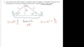 Law of Sines Word Problem 