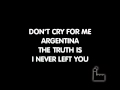 Dont Cry For Me Argentina - Karaoke 