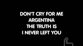 Dont Cry For Me Argentina - Karaoke