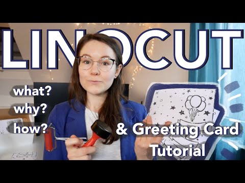 Corte e impressão de Lino para iniciantes | Encontre seu meio de arte Ep. 2 | Faça um cartão de felicitações em Linogravura