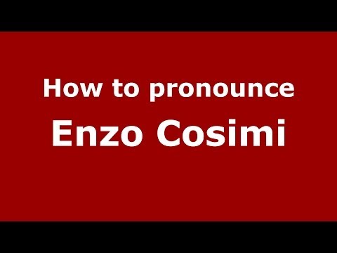 How to pronounce Enzo Cosimi (Italian/Italy) - PronounceNames.com