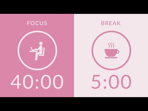 40/5 Pomodoro Timer with Pink Noise 🎧 10-Hour Study with Me for Deep Focus & ADHD ✨