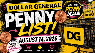 🔥 NEW DOLLAR GENERAL PENNY LIST! August 14, 2026 | Penny Finds You Need to Check