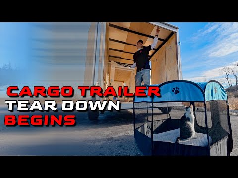 Cargo Trailer to Camper BEGINS! Bring Down the Walls (HOW?!)