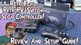 RetroFlag 6 Button Genesis Controller For Nintendo Switch & RetroPie! Review & Setup!