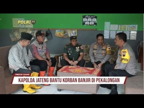 KAPOLDA JAWA TENGAH BERIKAN BANTUAN KORBAN BANJIR DI PEKALONGAN