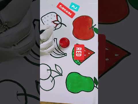 Fruits🍎🍉🍐🍓🍌🍒 drawing 🤷😱Very Easy #shorts #viralshorts #shortvideo #youtubeshorts #short
