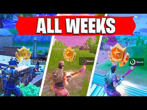 SECRET Battle Star (ALL WEEKS) Locations Season 5 Free Tier BattleStars - Fortnite Battle Royale
