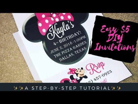 DIY Minnie Mouse Invitations!!! Easy & Cheap!