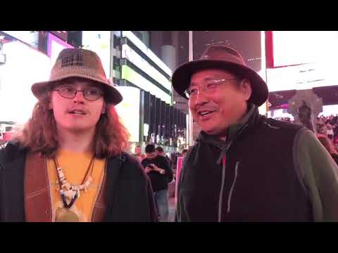 Igor Koshkendey and Robert McLaughlin sing Tuvan song in Times Square