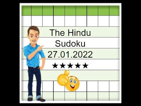 🔊🔴How to Solve The Hindu Sudoku 5 Star | Step by Step Solution | 27.01.2022| Difficulty Level  ★★★★★