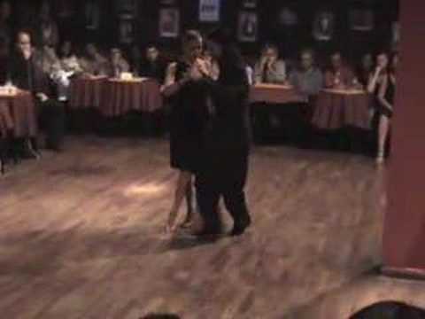  Andrea Misse  and  Javier Rodriguez  are  dancing  to  the  tango  "  Te Aconsejo Que Me Olvides  "