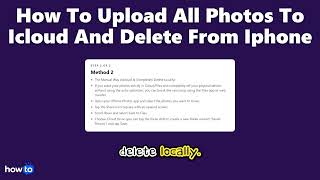 How to upload all photos to icloud and delete from iphone (Step by Ste