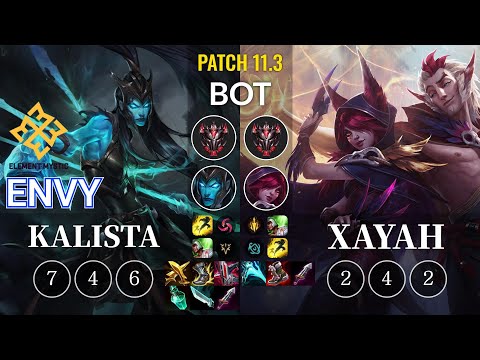 EM Envy Kalista vs Xayah Bot - KR Patch 11.3