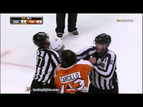 Kevin Klein vs Daniel Carcillo Feb 3, 2011