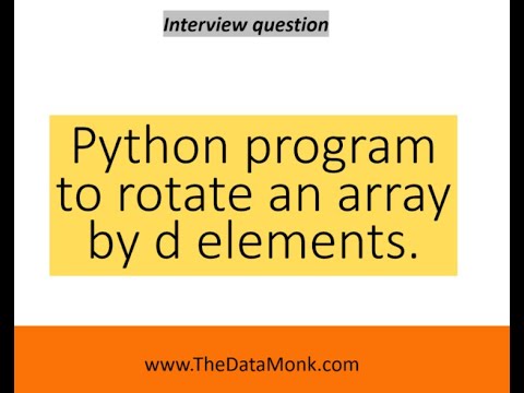 Rotate An Array In Python Part 9 Code In Python For Data Science The Data Monk