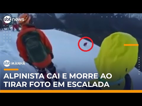 Alpinista morre ao tirar selfie durante escalada em área interditada na China | #SBTManhã