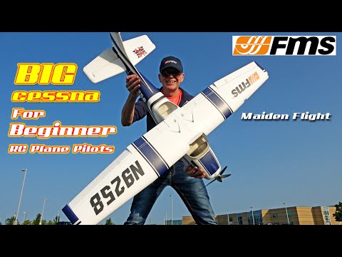 Big RC Cessna Plane for Beginners - FMS Sky Trainer - Maiden Flight Review