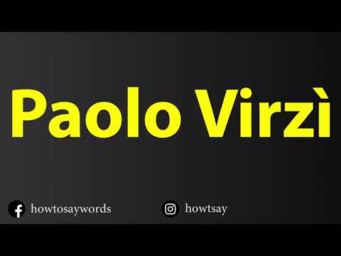 How To Pronounce Paolo Virzi