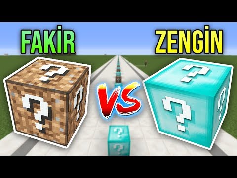 ZENGİN VS FAKİR ŞANS BLOKLARI PARKUR CHALLENGE - Minecraft
