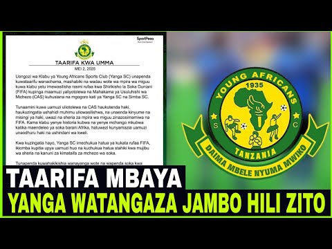 🔴#LIVE KIMENUKA; TAARIFA MBAYA KUTOKA YANGA MUDA HUU WATANGAZA KUHUSU JAMBO HILI ZITO LEO, TIZAMA...