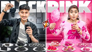1hr Black 🖤🩷 Pink Colour food Challenge 🤜🏻🤛🏻