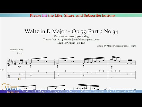 Opus 59 Part 3 No 34 - Waltz In D Major - Matteo Carcassi