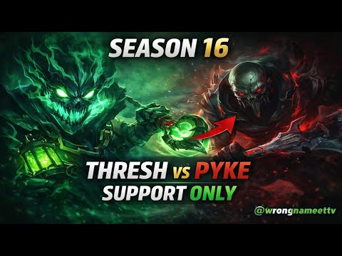 Thresh [Challenger smurf] - Season 16 gameplay - Thresh vs Pyke