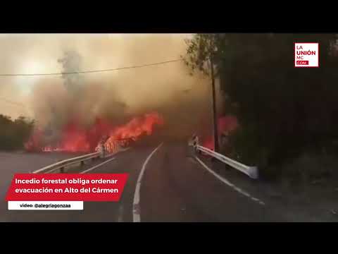 Incendio Forestal obligó a ordenar evacuación en Alto del Carmen de la región de #Atacama